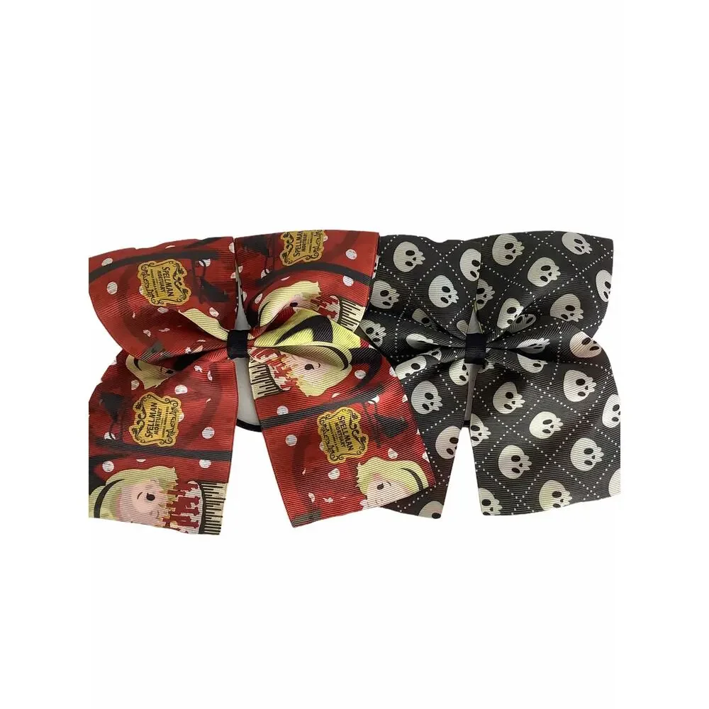 BUNDLE Girl’s Lot of 2 Halloween Themed Hair Bow Ties NEW
